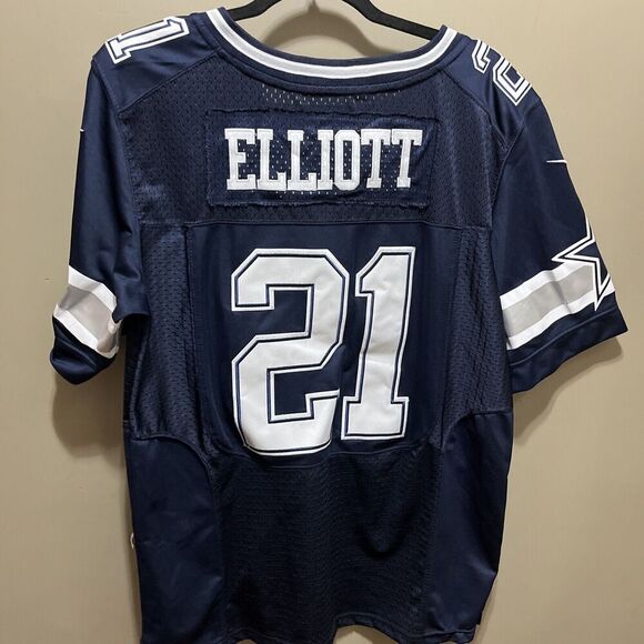 Ezekiel Elliott NFL Jersey MENS XL Nike On Field Dallas Cowboys Blue #21 Size 40 - Picture 12 of 13